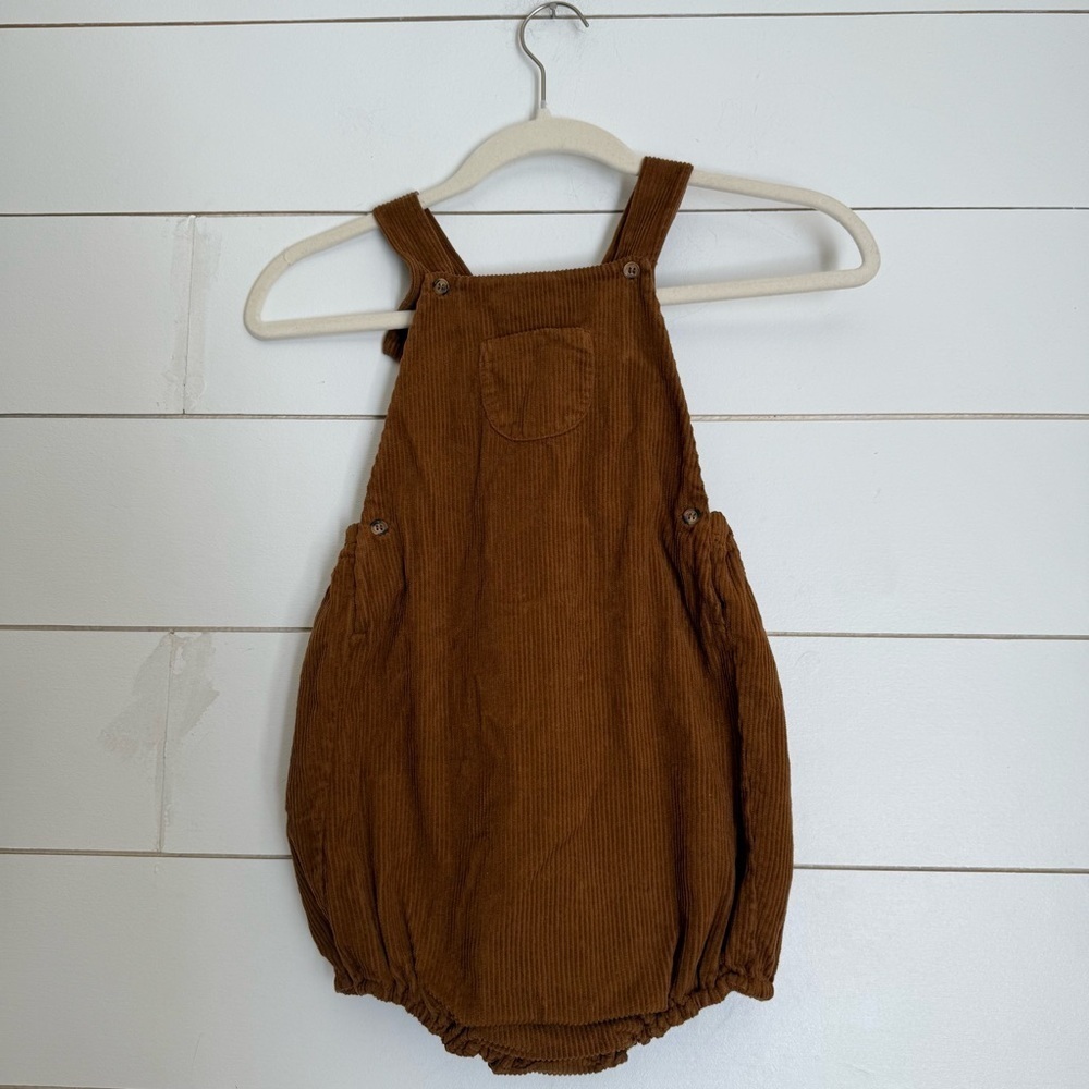 The Simple Folk Overall Romper, Rust - Picture 11 of 16